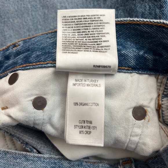 Agolde 90's Crop High Rise Straight Medium Wash Denim Jeans Size 27 - Picture 7 of 8